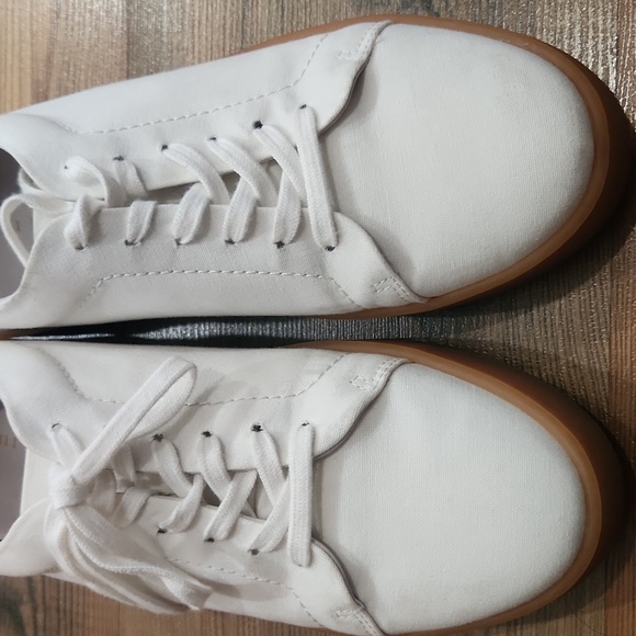 Jenni Kayne White Canvas Gum Sole Round Toe Skater Platform Sneaker Luxe Size 40 - Picture 4 of 8